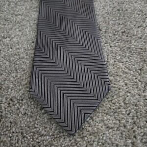 Façonnable Neckwear Men's Silk Tie Grey Multicolor Striped Herringbone